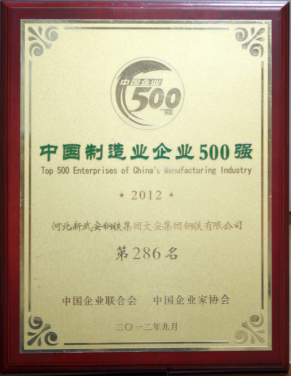 中国制造业企业500强
